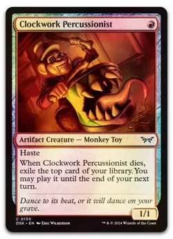 Clockwork Percussionist (0130) #130 (Foil) (NM) Duskmourn DSK Magic MTG - Image 1