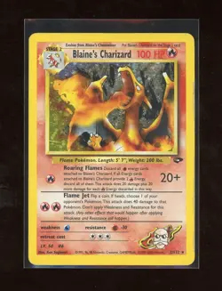 2000 Pokemon Gym Challenge Blaine's Charizard 4/130 Holo Foil Unlimited WOTC - Image 1