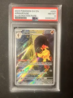 2023 POKEMON SVI EN-SCARLET & VIOLET ILLUSTRATION RARE #203 ARMAROUGE PSA 8 - Image 1