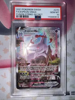 Espeon VMAX 270/264 Alt Art Secret Fusion Strike 2021 Pokemon PSA 10 Gem Mint - Image 1