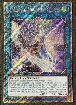 Yugioh RA02-EN040 Apollousa, Bow of the Goddess (Alt Art) 1st Platinum Secret NM - Image 1