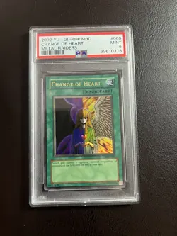 Yugioh 2002 Change of Heart MRD-060 Holo Metal Raiders PSA 9 - Image 1