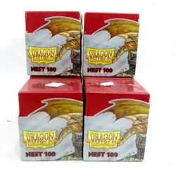 Lot of 6! DRAGON SHIELD NEST 100 Card Storage Cases RED - Image 1