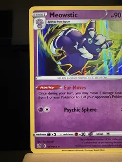 MEOWSTIC - 61/163 Battle Styles NM - Rare Holo - Pokemon TCG Card 2021 - Image 2
