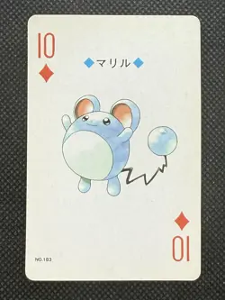 Pokemon Marill 10 of Diamonds 183 Silver Deck Lugia Playing Card Poker - Image 1