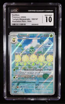 Pokemon TCG Sunflora Holo Illustration Rare Card 169/167 Twilight Masquerade - Image 1