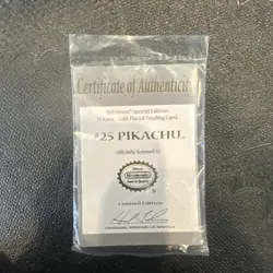 23K Gold Plated PIKACHU Trading Card 1999 Burger King Pokemon Ball Complete - Image 4