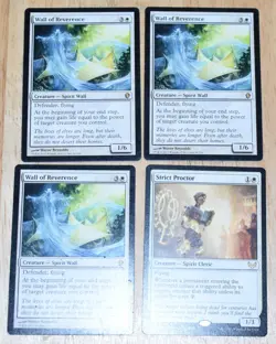 MTG 4x Rare White Spirits Wall of Reverence & Strict Proctor - Image 1