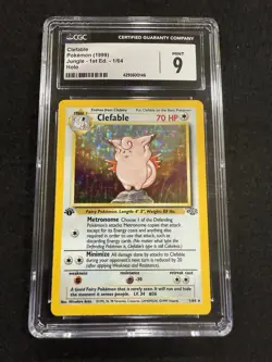 Pokemon Clefable Holo 1/64 from Jungle 1st Edition in a CGC 9 !! - Image 1