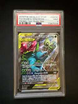 PSA 9 Celebi & Venusaur GX - SM167 - Black Star Promo - Pokemon - Read Desc. - Image 1