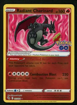 2022 Pokemon GO Radiant Charizard 011/078 MINT+ CLEAN! - Image 1