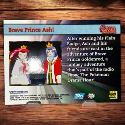2001 Topps Pokemon Johto League Champions Screen Snaps! SNAP03 Brave Prince Ash! - Image 2