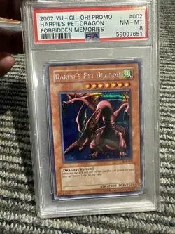 2002 YUGIOH! Yu-Gi-Oh Forbidden Memories Promo HARPIE'S PET DRAGON #002 - PSA 8 - Image 1