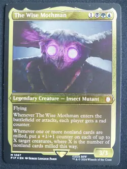 The Wise Mothman Etched Foil Thick Display Version - PIP - Mtg Card #3F8 - Image 1