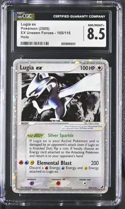 CGC 8.5 Lugia ex 2005 EX Unseen Forces 105/115 Holo Pokemon Card - Image 1