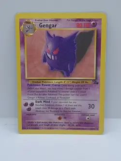 Pokemon Gengar TCG Card 20/62 Fossil Non-Holo Rare - Image 1