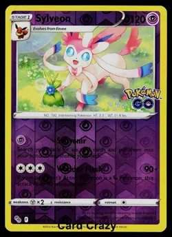 Sylveon 035/078 Reverse Holo Pokemon GO Pokemon Card NM - Image 1