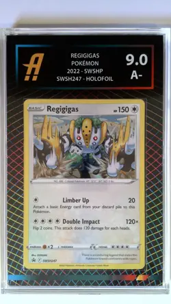 Pokemon Card Regigigas SWSH247 Holofoil Promo Graded Ambr 9.0 Rainbow Crosshatch - Image 3