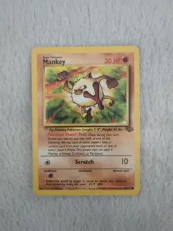 Mankey Base Set Jungle 55/64 Pokemon Card 1999 Wizards Vintage - Image 1
