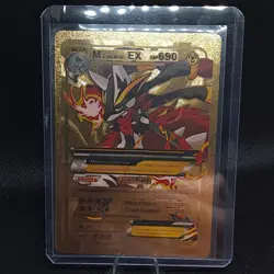 Pokemon Mega Lucario EX 690hp Gold Foil Fan Art Collector Card TCG - Image 1