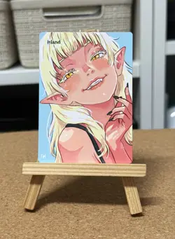 Hand Painted Altered Art Mtg land card Anime - USA customers read description - Image 2