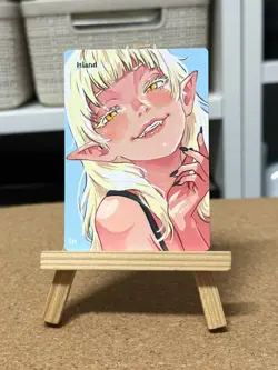 Hand Painted Altered Art Mtg land card Anime - USA customers read description - Image 3