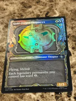 GOLD-FORGED THOPTERYX Magic MTG Lost Caverns of Ixalan Showcase Foil - Image 1