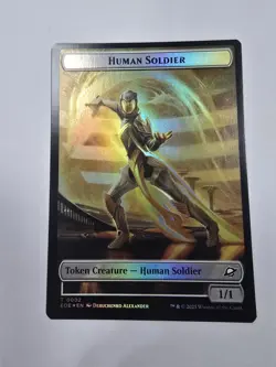 1x Human Soldier (2) // Lander (8) Token - Foil MTG Edge of Eternities NM Magic - Image 2