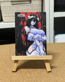 Hand Painted Altered Art Mtg land card Anime - USA customers read description - Image 2