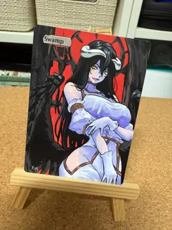 Hand Painted Altered Art Mtg land card Anime - USA customers read description - Image 3