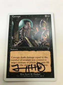 Corrupt : signed by Scott Fisher - 7th Edition - Magic the Gathering MTG, NM - Image 1