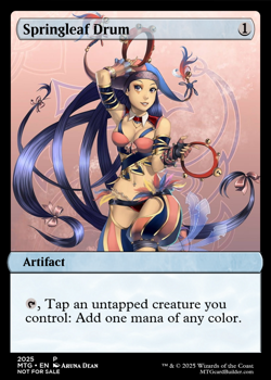 SPRINGLEAF DRUM : altered-art card for use with MTG : with sexy anime Gypsy! - Image 1