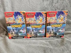 Pokemon Lot (3) Surging Sparks Booster Bundles Pikachu - Image 1