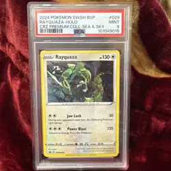 2024 Pokemon SWSH029 Sea & Sky Rayquaza Black Star Promo Holo PSA 9!!! - Image 1