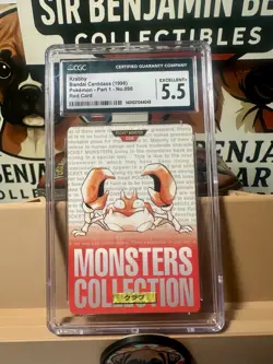 Krabby 098 Green Bandai Carddass Pokemon Pocket Monsters 1996 CGC 5.5 POP 2 RARE - Image 1