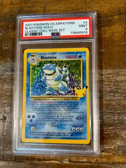 POKEMON 2021 Celebrations BLASTOISE Holo Classic Coll Base Set #2 PSA 9 Mint 6 - Image 1