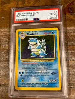 1999 Pokemon Game Base Set BLASTOISE Holo #2 PSA 6 RARE - Image 1