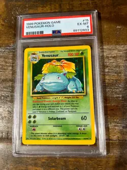 POKEMON 1999 Pokemon Game Base Set VENUSAUR Holo #15 PSA 6 RARE - Image 1