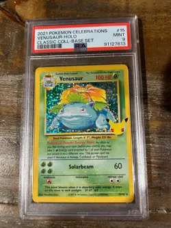 POKEMON 2021 2 Celebrations VENUSAUR Holo Classic Coll Base Set #15 PSA 9 - Image 1