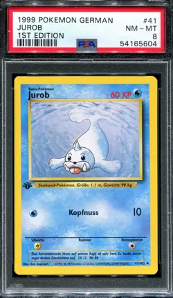 PSA 8 Pokemon 1999 German Deutsch 1st Edition Base Jurob Seel #41 - Image 1