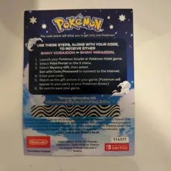 Pokemon Scarlet and Violet: Gamestop Shiny Miraidon OR Koraidon Code - Image 2