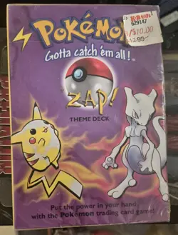 FACTORY SEALED 1999 Pokemon Zap Base Set Theme Deck (ShadowlessU) Nice Box 742818060189 - Image 2