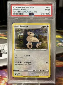 Pokemon TCG - Snorlax Cosmos #141 Holo 2021 Knockout Tin - PSA 9 - Image 1