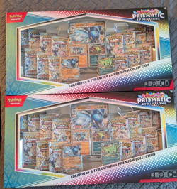 Pokemon TCG SV Prismatic Evolutions Lucario EX & Tyranitar EX Premium Collection - Image 1