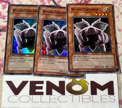 3x (M/NM) - Worm Cartaros - HA01-EN019 - Super Rare - Limited Edition YuGiOh - Image 1