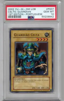 CELTIC GUARDIAN 1ST EDITION PORTUGUESE 2002 YU-GI-OH LOB P007 PSA 10 - Image 1