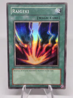 Raigeki LOB-053 Yugioh Legend Of Blue Eyes Super Rare Vintage MISPRINT! - Image 1