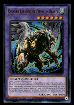 Chimera the King of Phantom Beasts DUNE-EN033 1st Ed Ultra Rare NM YuGiOh Cards - Image 1