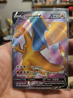 Charizard V SWSH050 Sword & Shield Full Art Black Star Promo Pokemon Card NM - Image 1