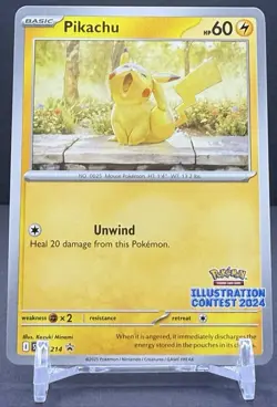 Pikachu SVP214 Illustration Contest 2024 Promo Pokemon Card SV BSP PTCG NM - Image 1